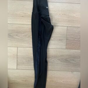 lululemon Align Black High-Waisted Leggings with Velvet stripe, size 6, 25”